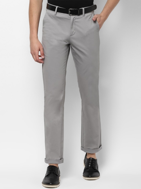 

Allen Solly Men Grey Regular Fit Solid Regular Trousers