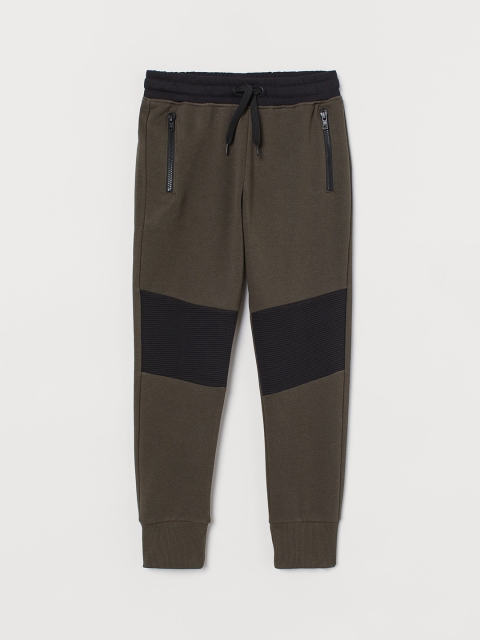 

H&M Boys Green & Black Colourblocked Joggers