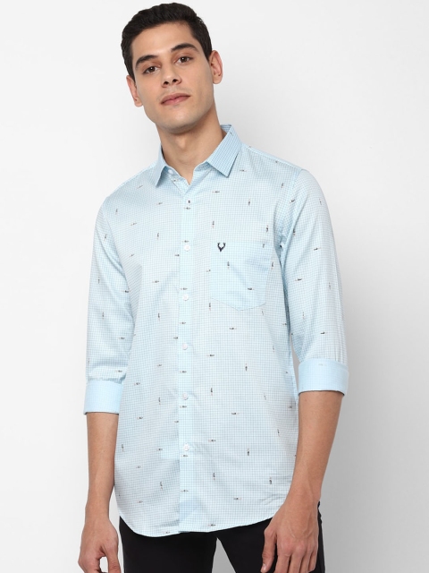 

Allen Solly Men Blue & Black Slim Fit Checked Cotton Casual Shirt