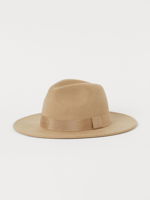

H&M Women Beige Felted Wool Hat