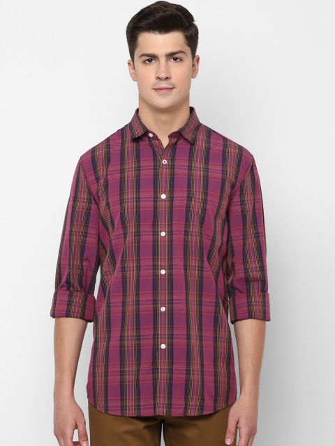 

Allen Solly Men Pink Slim Fit Checked Casual Cotton Shirt