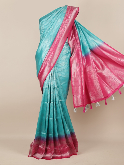 

Pothys Blue Woven Design Jute Silk Saree