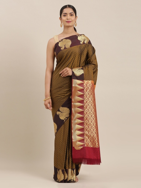 

The Chennai Silks Mustard Woven Design Art Silk Saree