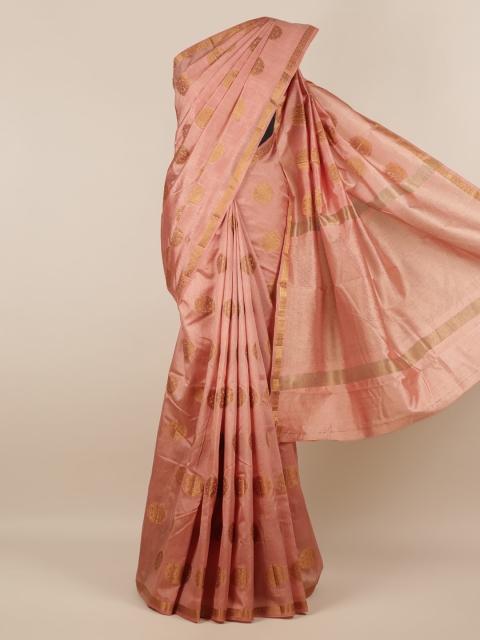 

Pothys Pink Woven Design Jute Silk Saree