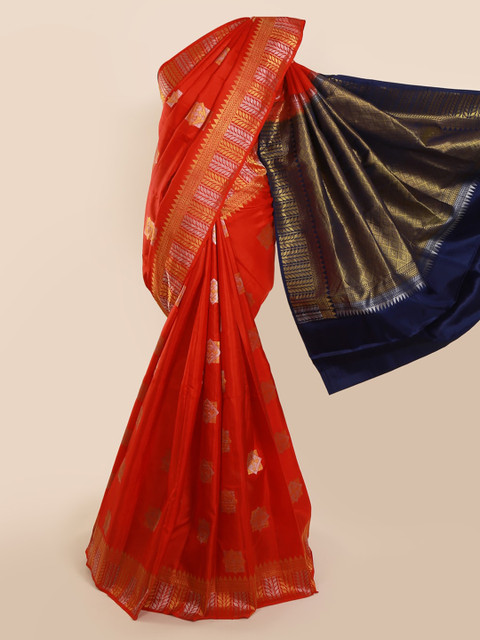 

Pothys Red Pure Silk Woven Design Kanjeevaram Saree