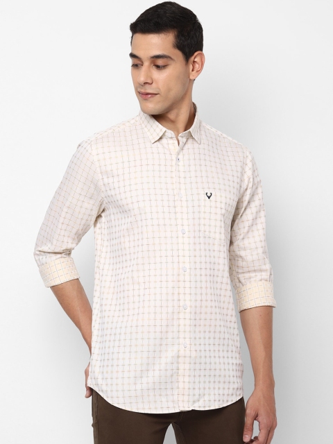 

Allen Solly Men Beige & Brown Slim Fit Checked Cotton Casual Shirt