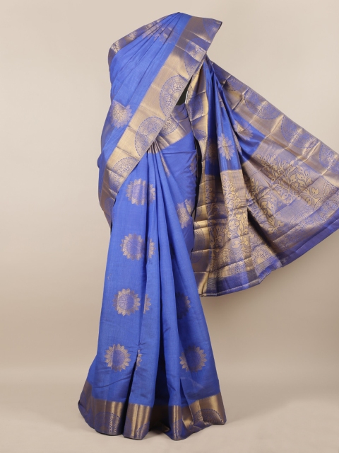 

Pothys Blue Woven Design Jute Silk Saree