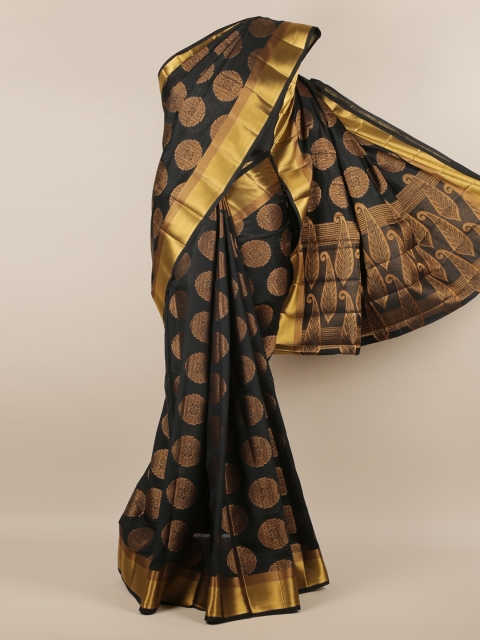 

Pothys Black Woven Design Jute Silk Saree