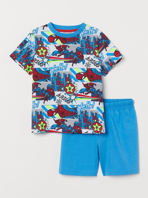 

H&M Boys Blue & White Printed Night Suit