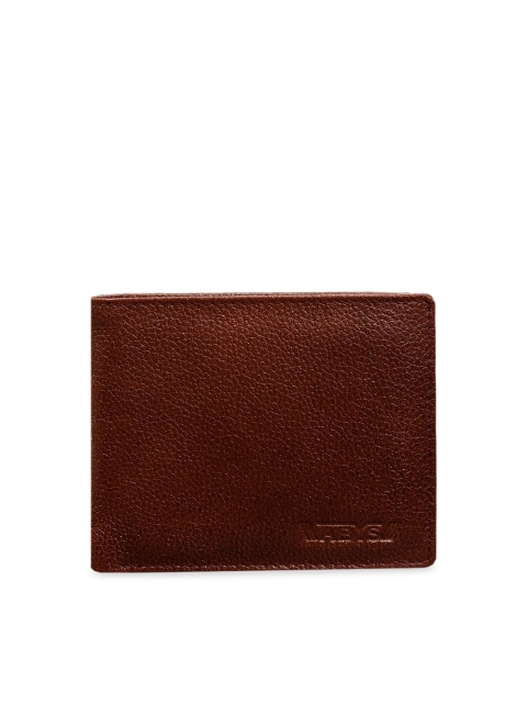 ABYS Men Brown Solid Leather Two Fold Wallet