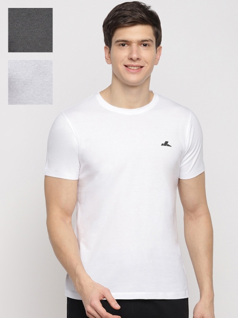 

SPARROWHAWK Men Pack Of 3 Solid Round Neck Pure Premium Cotton T-shirts, White