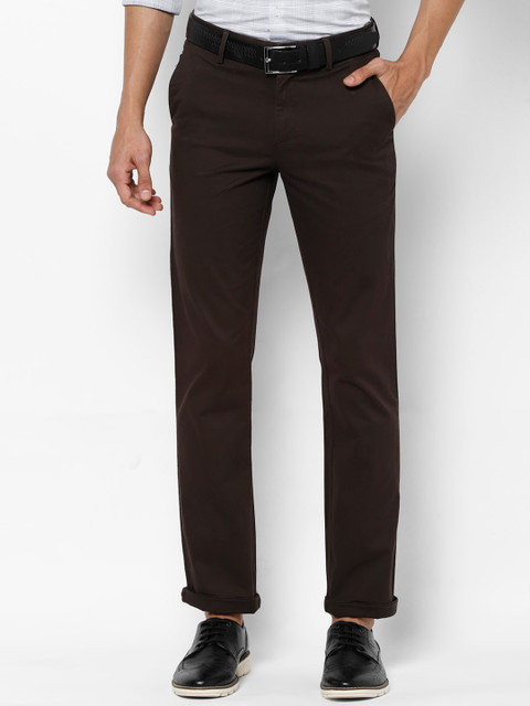 

Allen Solly Men Brown Regular Fit Solid Regular Trousers