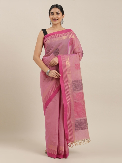 

The Chennai Silks Pink Silk Cotton Printed Kovai Saree
