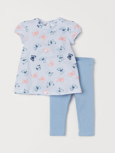 

H&M Girls Blue 2-Piece Printed Set
