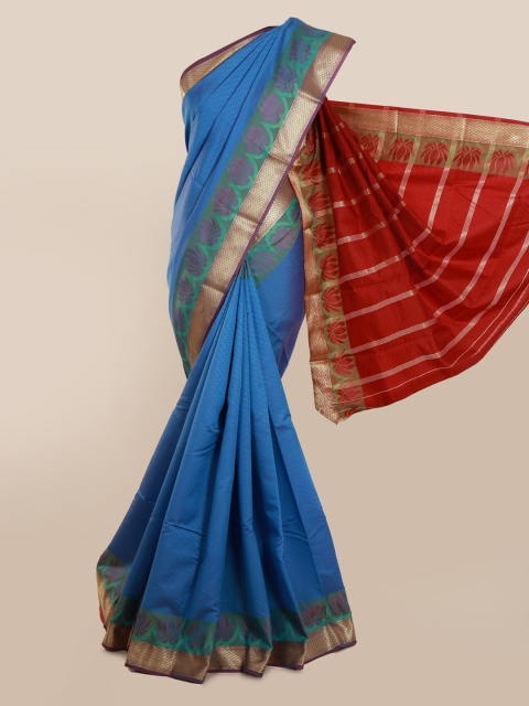 

Pothys Blue Woven Design Art Silk Saree