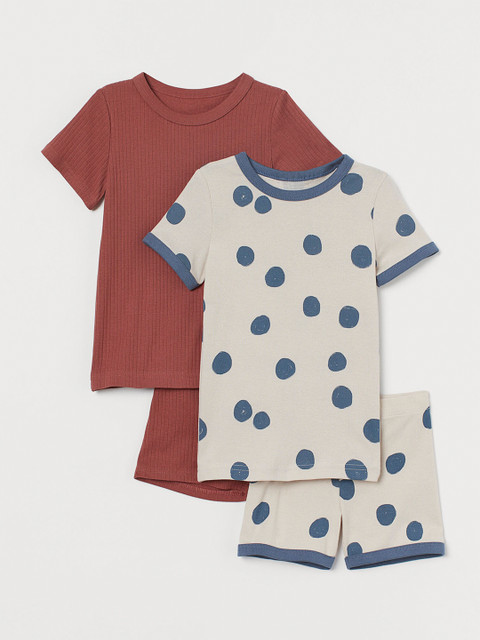 

H&M Boys Beige & Pink 2-Pack Jersey Pyjamas