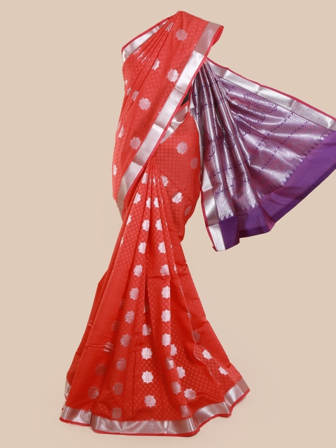 

Pothys Orange Woven Design Art Silk Saree
