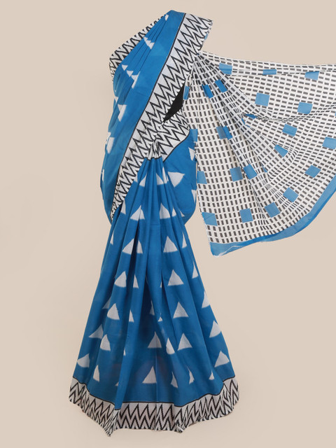 

Pothys Blue Printed Pure Cotton Saree