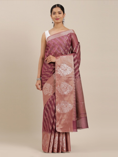 

The Chennai Silks Burgundy Viscose Rayon Woven Design Banarasi Saree