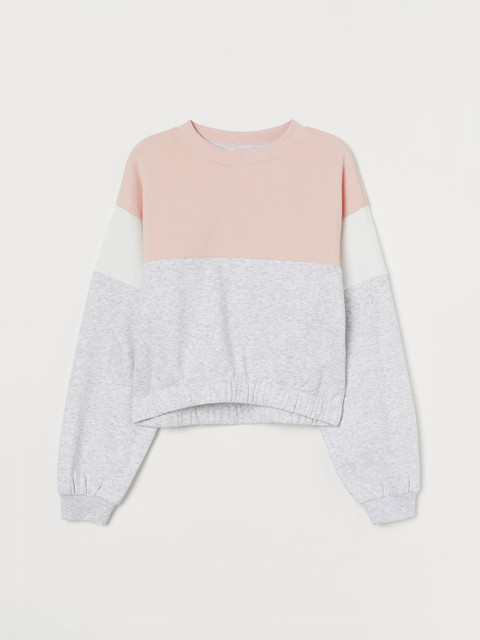 

H&M Girls Pink & Grey Colourblocked Sweatshirt