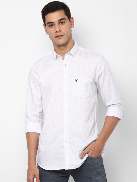 

Allen Solly Men White Slim Fit Printed Casual Cotton Shirt