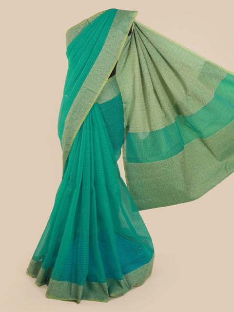

Pothys Green & Beige Supernet Woven Design Saree