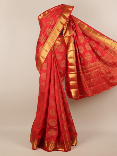 

Pothys Red Woven Design Jute Silk Saree