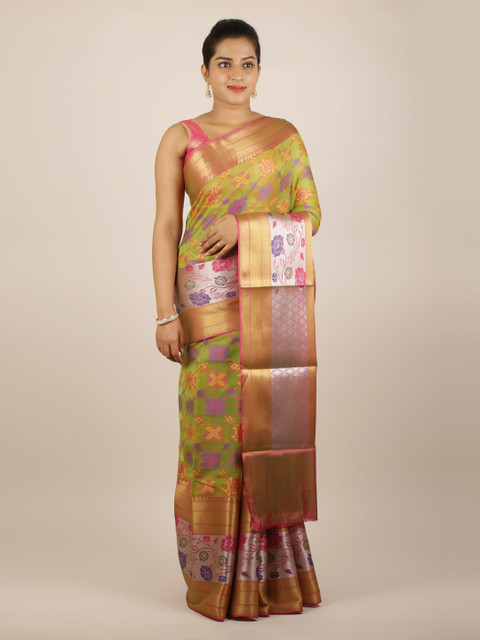 

Pothys Green Woven Design Cotton Blend Saree