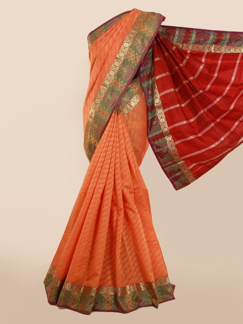 

Pothys Orange Woven Design Art Silk Saree