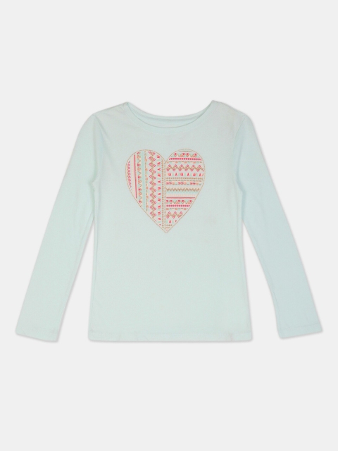 

GAP Girls Green Printed Round Neck T-shirt