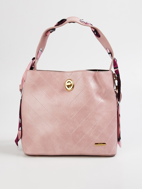 

Ginger by Lifestyle Pink Self Design Hobo Bag