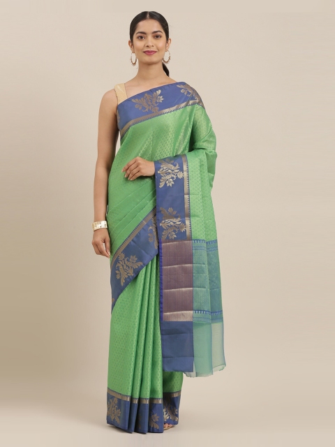 

The Chennai Silks Green Organza Woven Design Banarasi Saree
