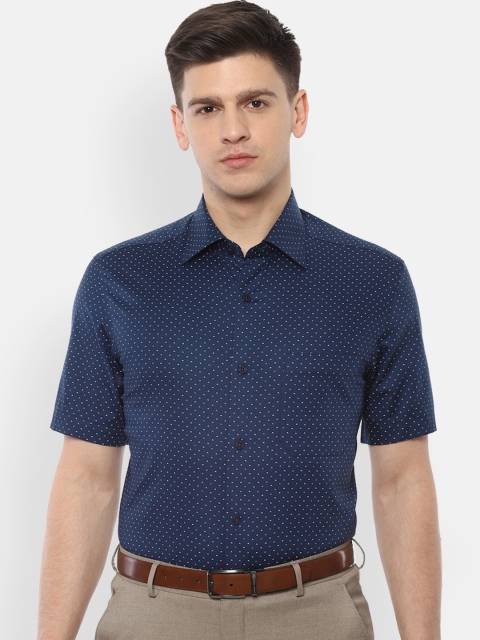

Louis Philippe Men Navy Blue Regular Fit Printed Casual Shirt
