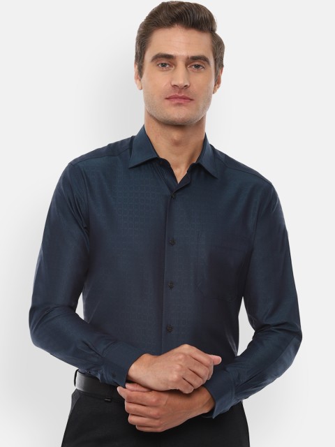 

Louis Philippe Gods & Kings Men Navy Blue Regular Fit Solid Casual Shirt