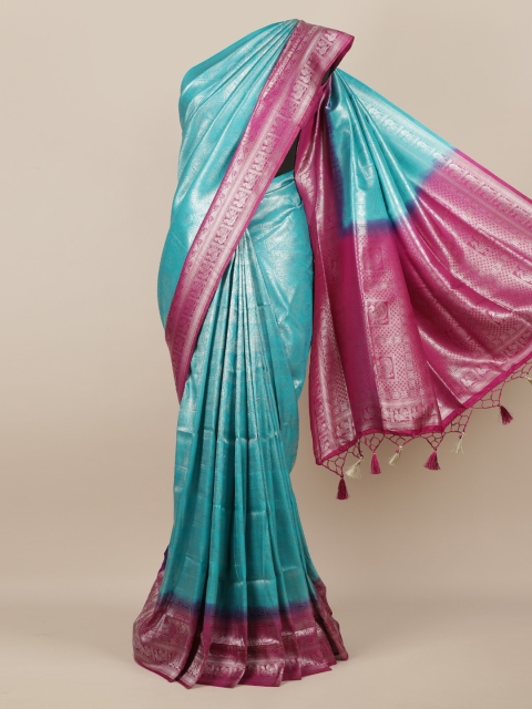 

Pothys Blue Woven Design Jute Silk Saree