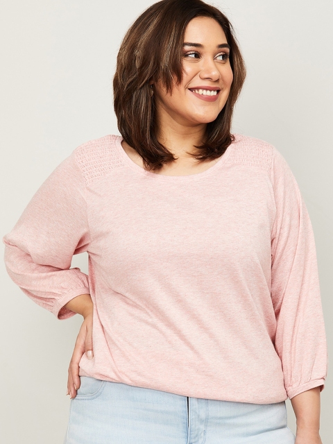 

Nexus Pink Pure Cotton Solid Regular Top