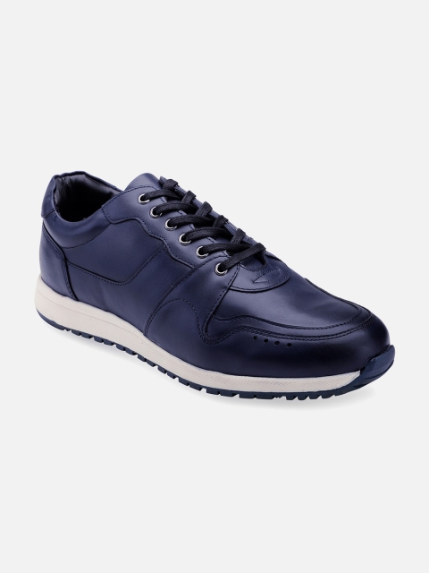 

Hats Off Accessories Men Navy Blue Leather Sneakers
