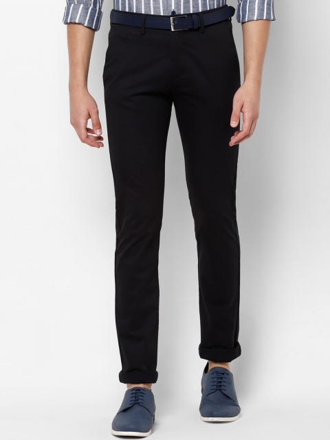 

Allen Solly Men Black Slim Fit Solid Regular Trousers