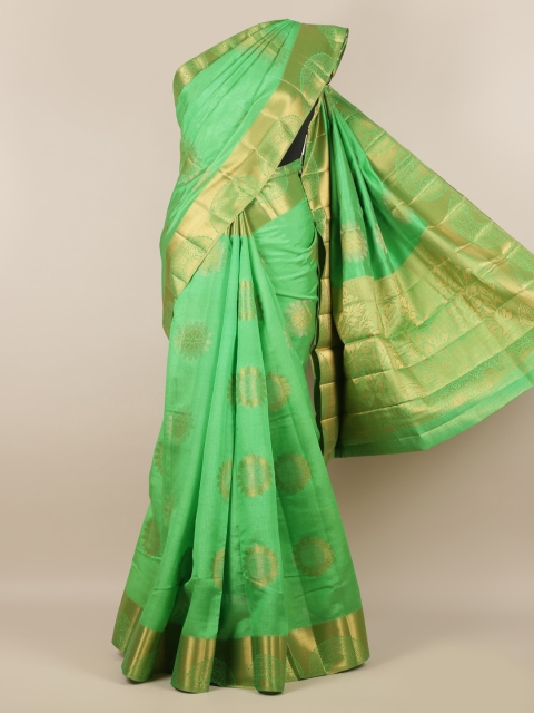 

Pothys Green Woven Design Jute Silk Saree