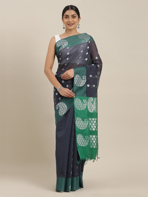 

The Chennai Silks Grey Silk Cotton Woven Design Maheshwari Saree