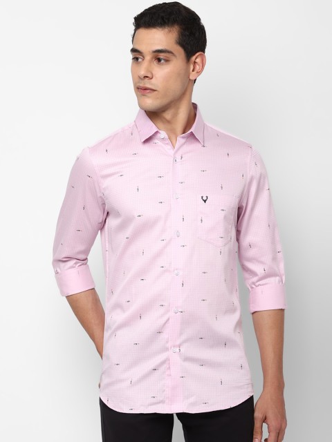 

Allen Solly Men Pink Slim Fit Printed Casual Shirt
