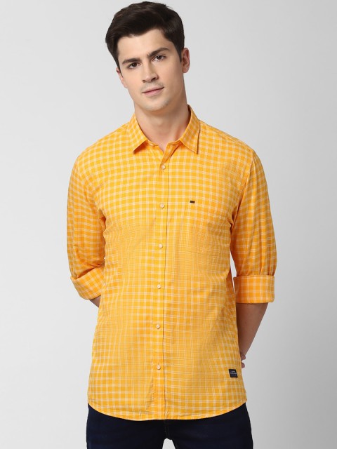 

Peter England Casuals Men Yellow Slim Fit Checked Casual Shirt