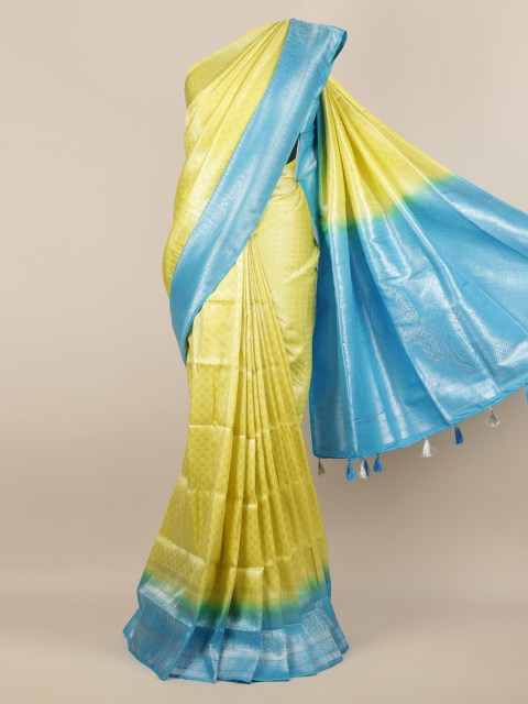 

Pothys Yellow Woven Design Jute Silk Saree