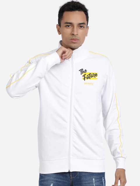 

MASH UNLIMITED Men White Solid Sweatshirt