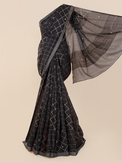 

Pothys Grey Printed Jute Cotton Saree