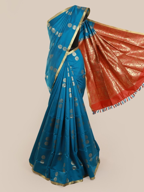 

Pothys Blue Woven Design Art Silk Saree
