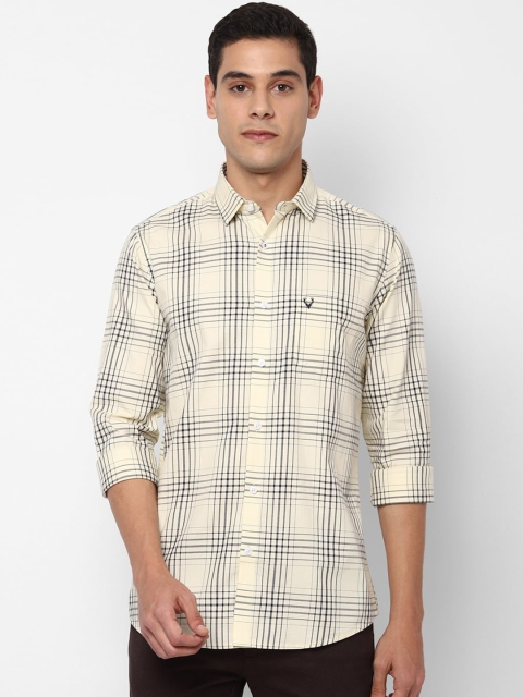 

Allen Solly Men Beige Slim Fit Checked Casual Shirt
