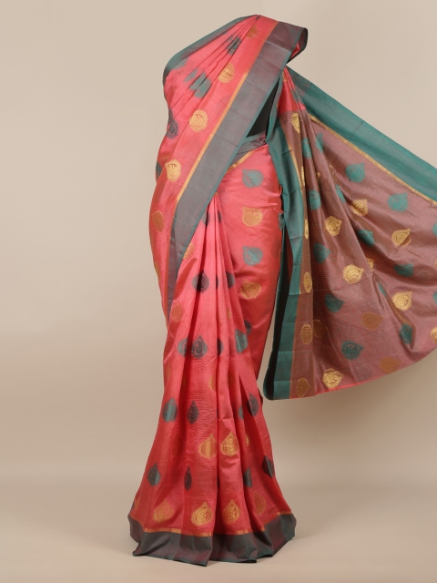 

Pothys Pink Woven Design Jute Silk Saree