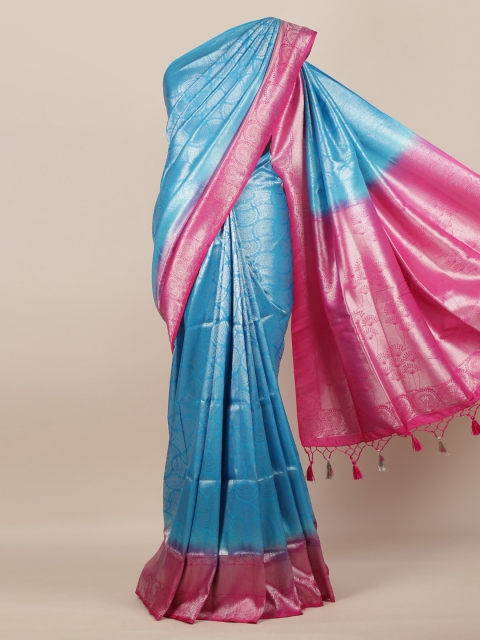 

Pothys Blue Solid Jute Silk Saree