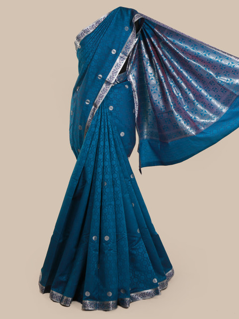 

Pothys Blue Printed Art Silk Saree